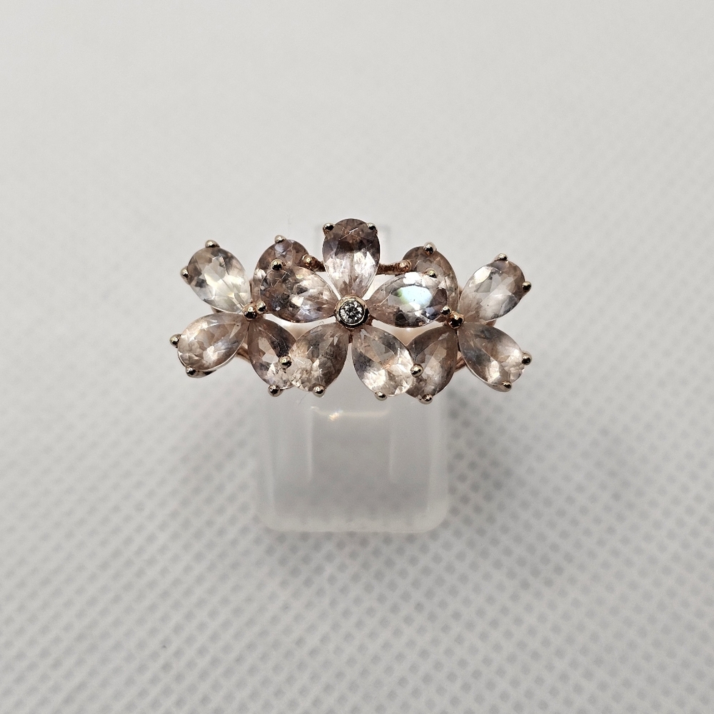 Pretty In Pink Genuine Morganite 18K Rose Gold Vermeil Ring Size 7!